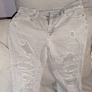 Distressed Gray Jeans